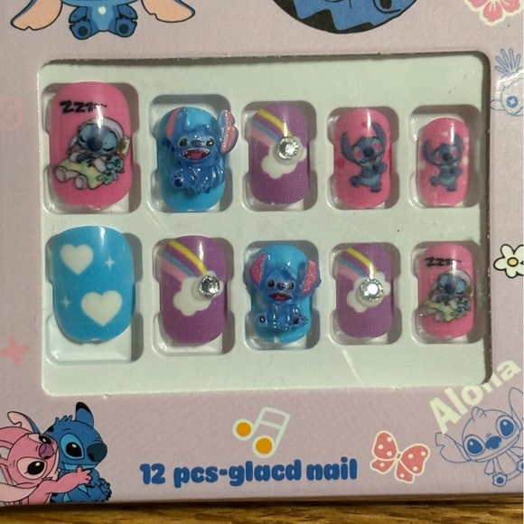 10 packs Girls‎ Press On Nails Stitch - Picture 2 of 6